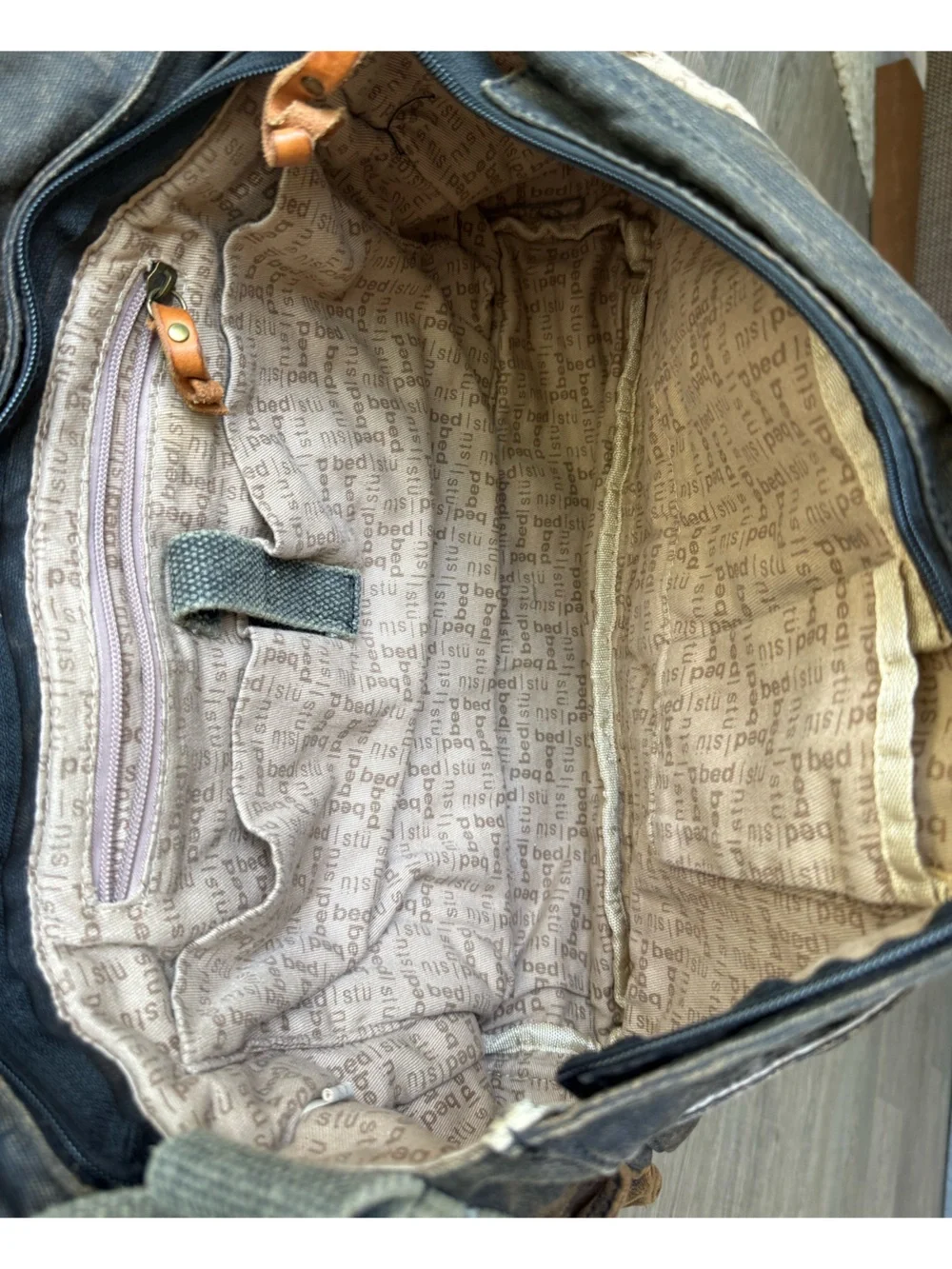 Bed Stu Messenger Bag Unisex Large Brown Black Distressed Canvas Leather Satchel
